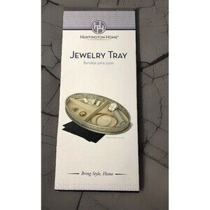 NEW Huntington‎ Home Divided Jewelry Accessories Tray Nickel Plated Fabric
